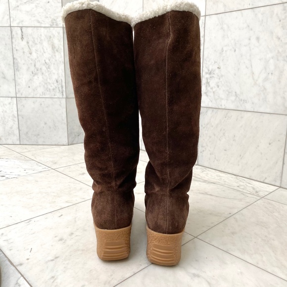 Michael Kors Wedge Boots Sherpa Lined Size 7.5 - Picture 4 of 14
